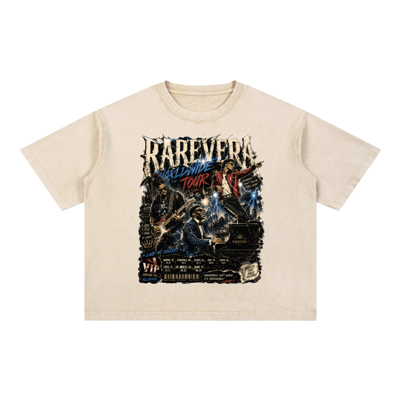 RAREVERA WORLDWIDE TOUR Mineral Wash Boxy Cotton T-Shirt