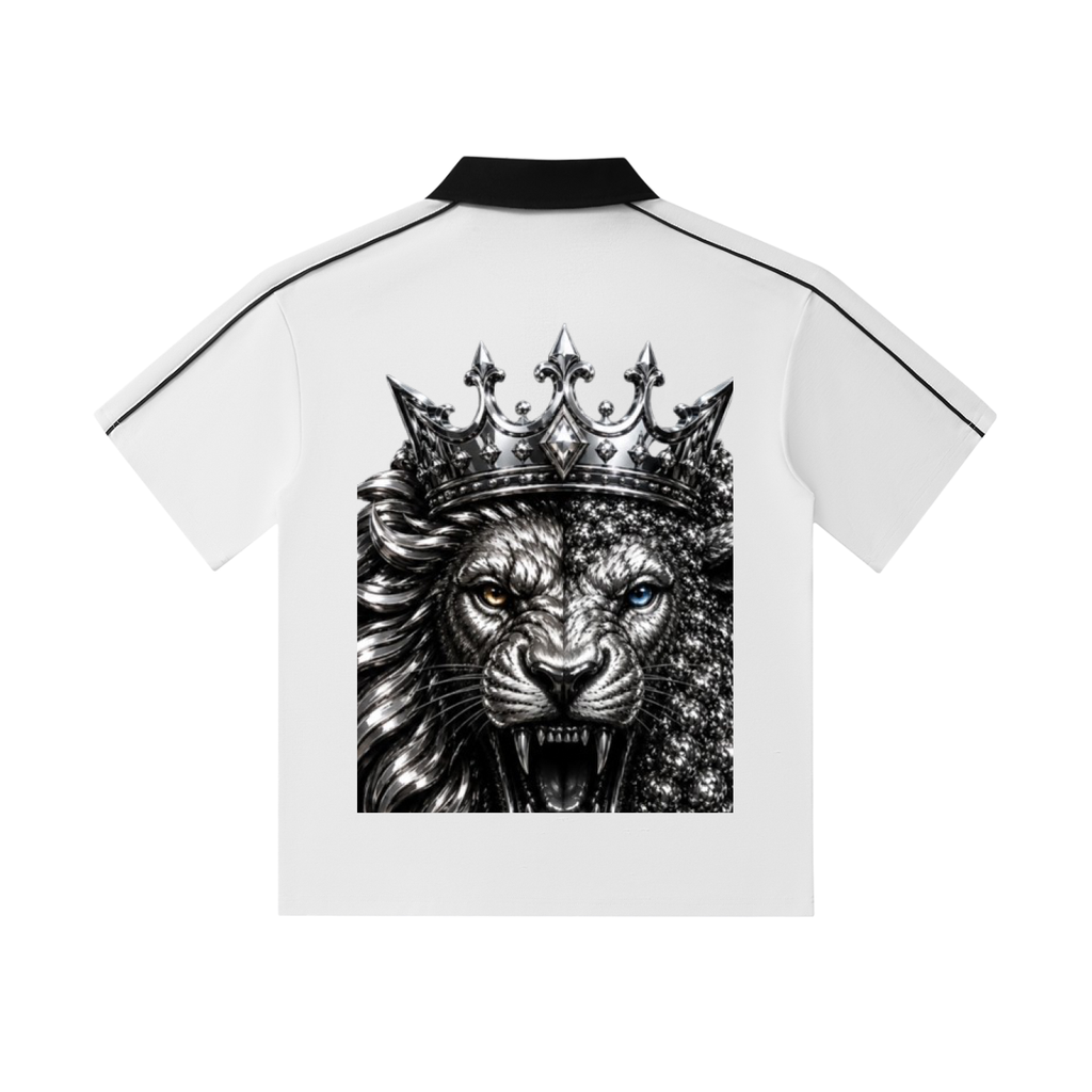 Contrast Collar Short-Sleeve RAREVERA Polo Shirt