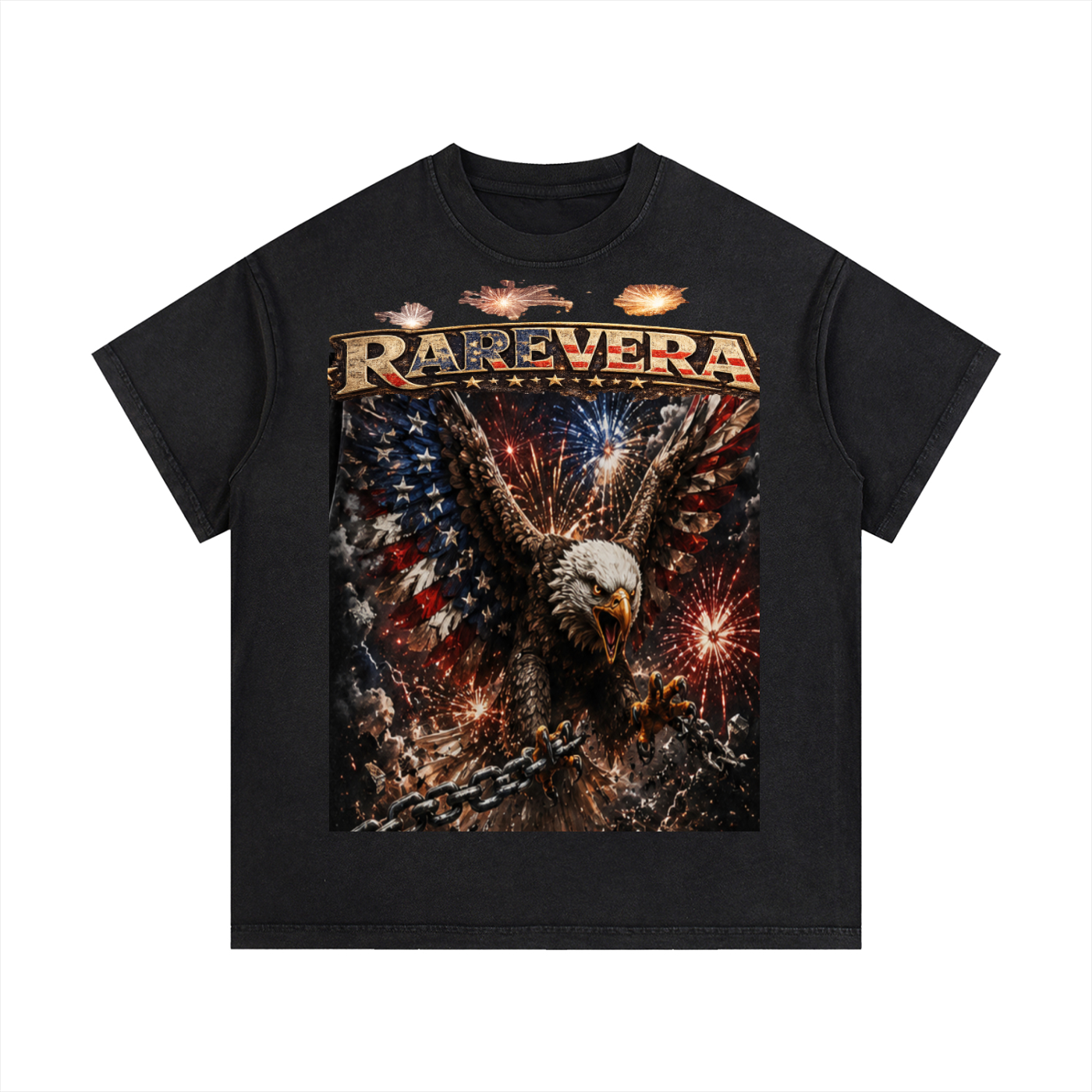 RAREVERA 4th July Vintage Wash Cotton T-Shirt