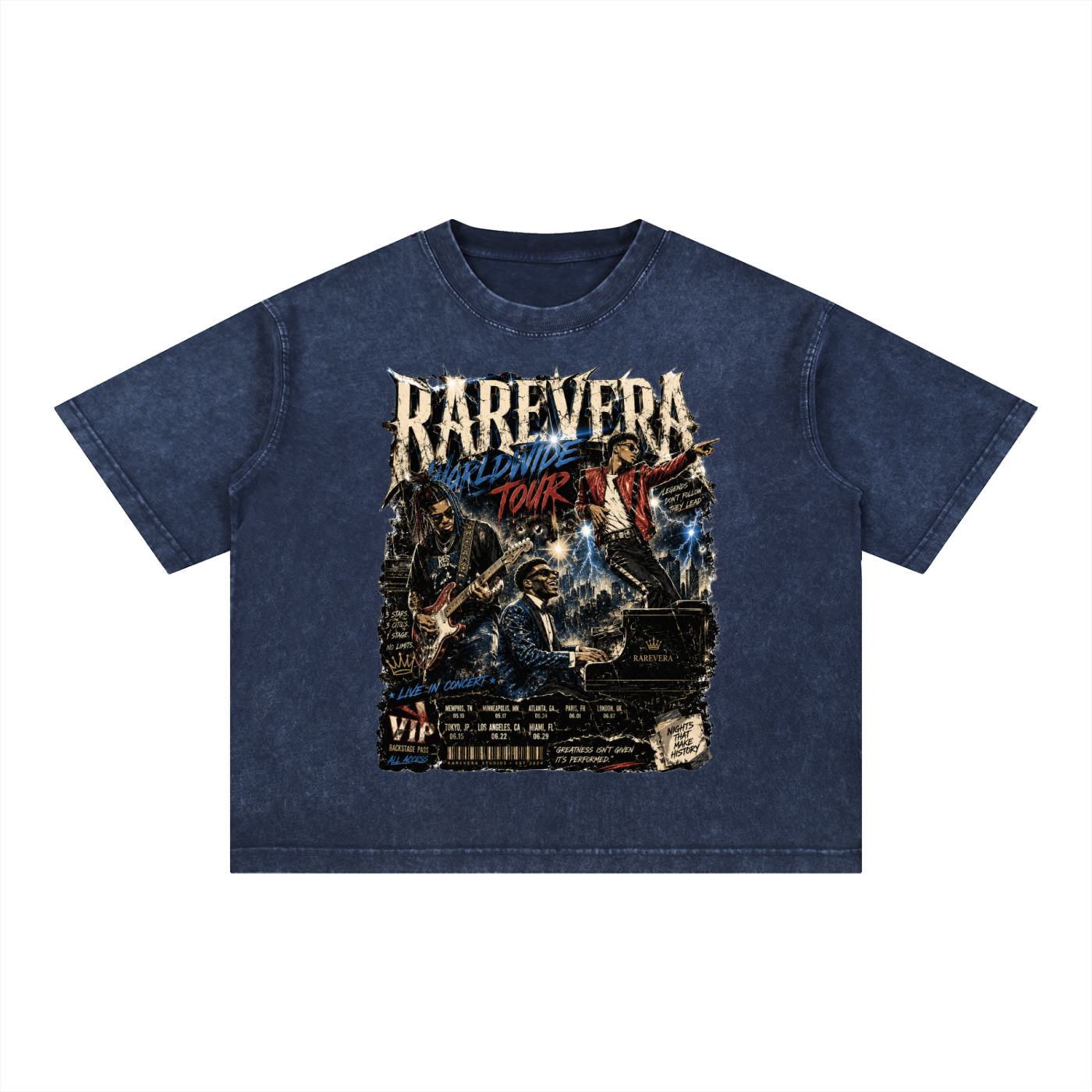 RAREVERA WORLDWIDE TOUR Mineral Wash Boxy Cotton T-Shirt
