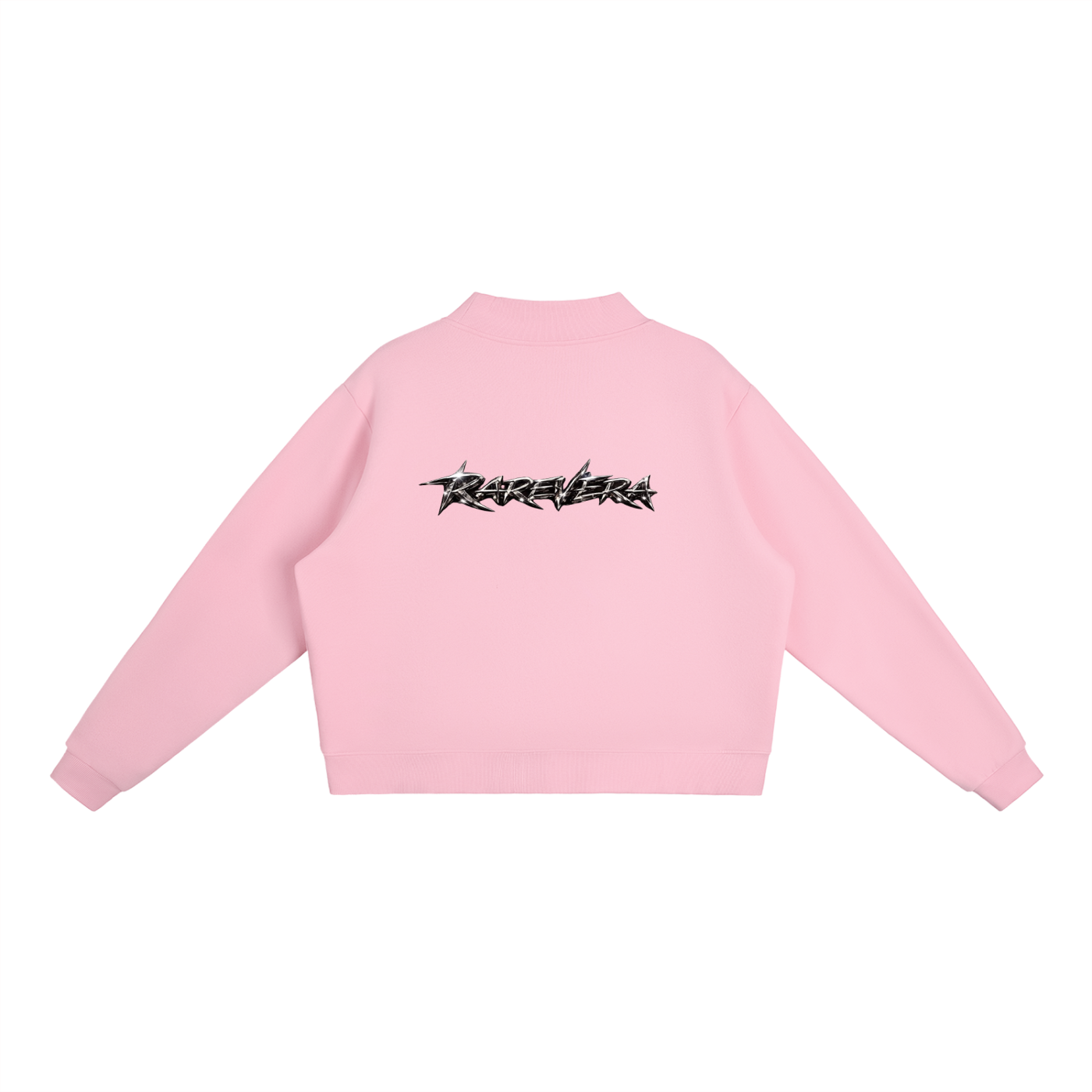 RAREVERA  Essential Fleece Mock-Neck Crew Sweatshirt