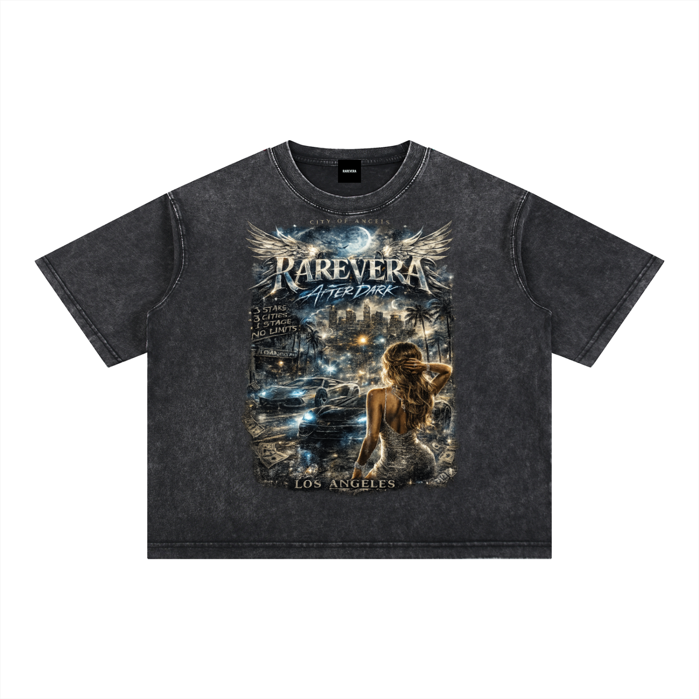 RAREVERA Los Angeles Mineral Wash Boxy Cotton T-Shirt