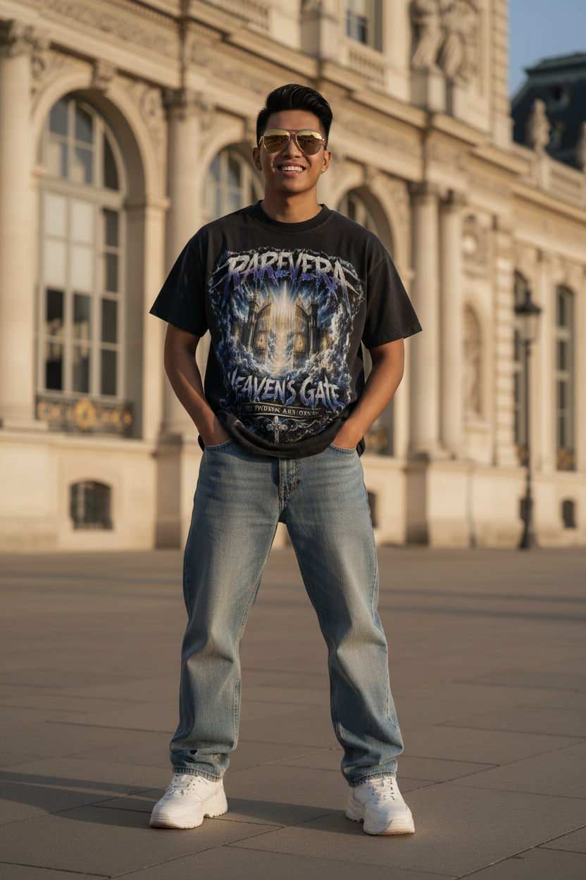 RAREVERA HEAVEN GATES Vintage Wash Cotton T-Shirt