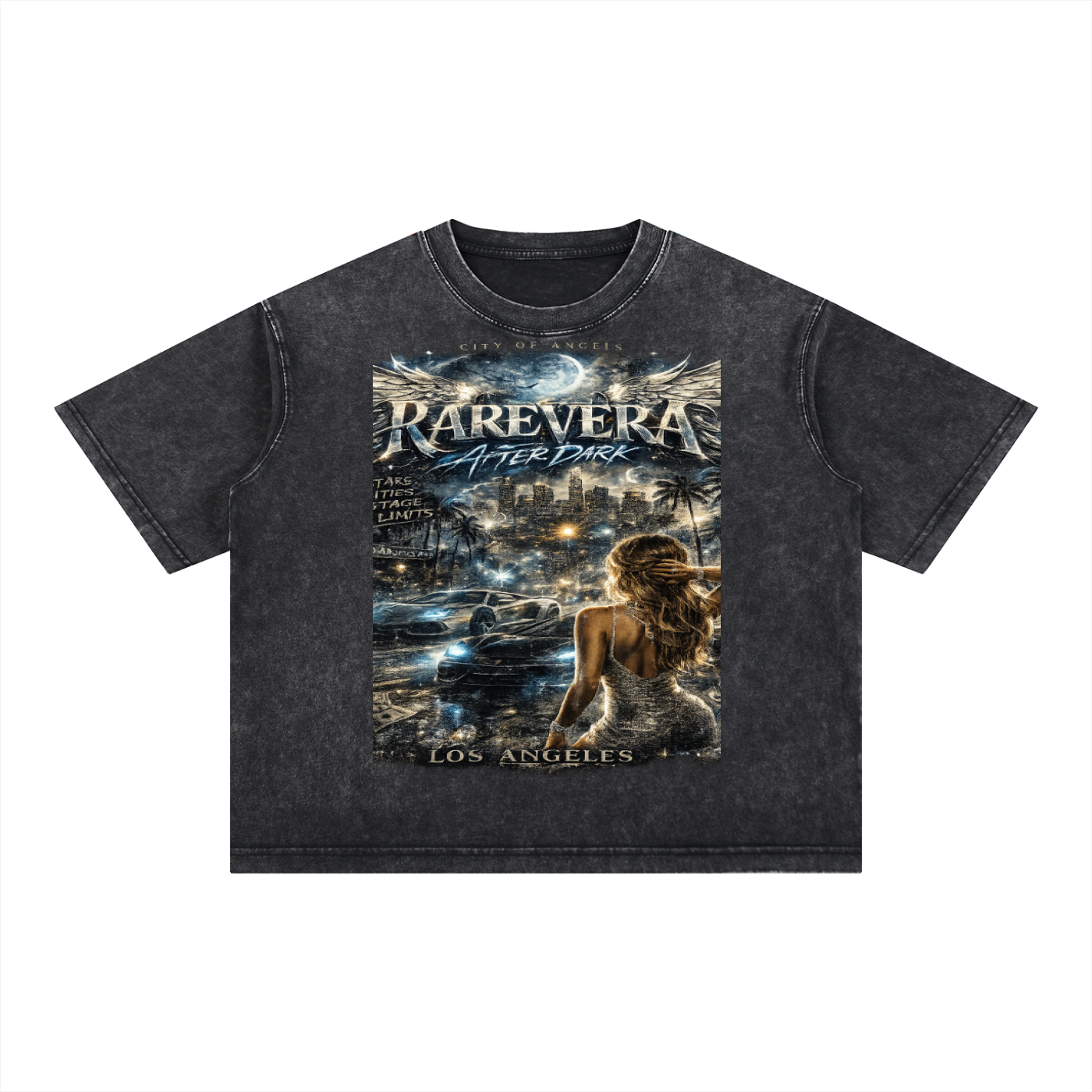 RAREVERA Los Angeles Mineral Wash Boxy Cotton T-Shirt