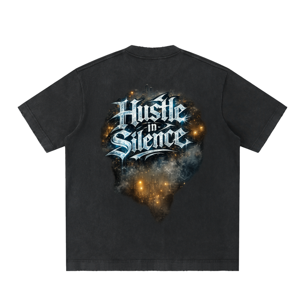 RAREVERA HUSTLE Heavyweight Vintage Washed Frayed T-Shirt