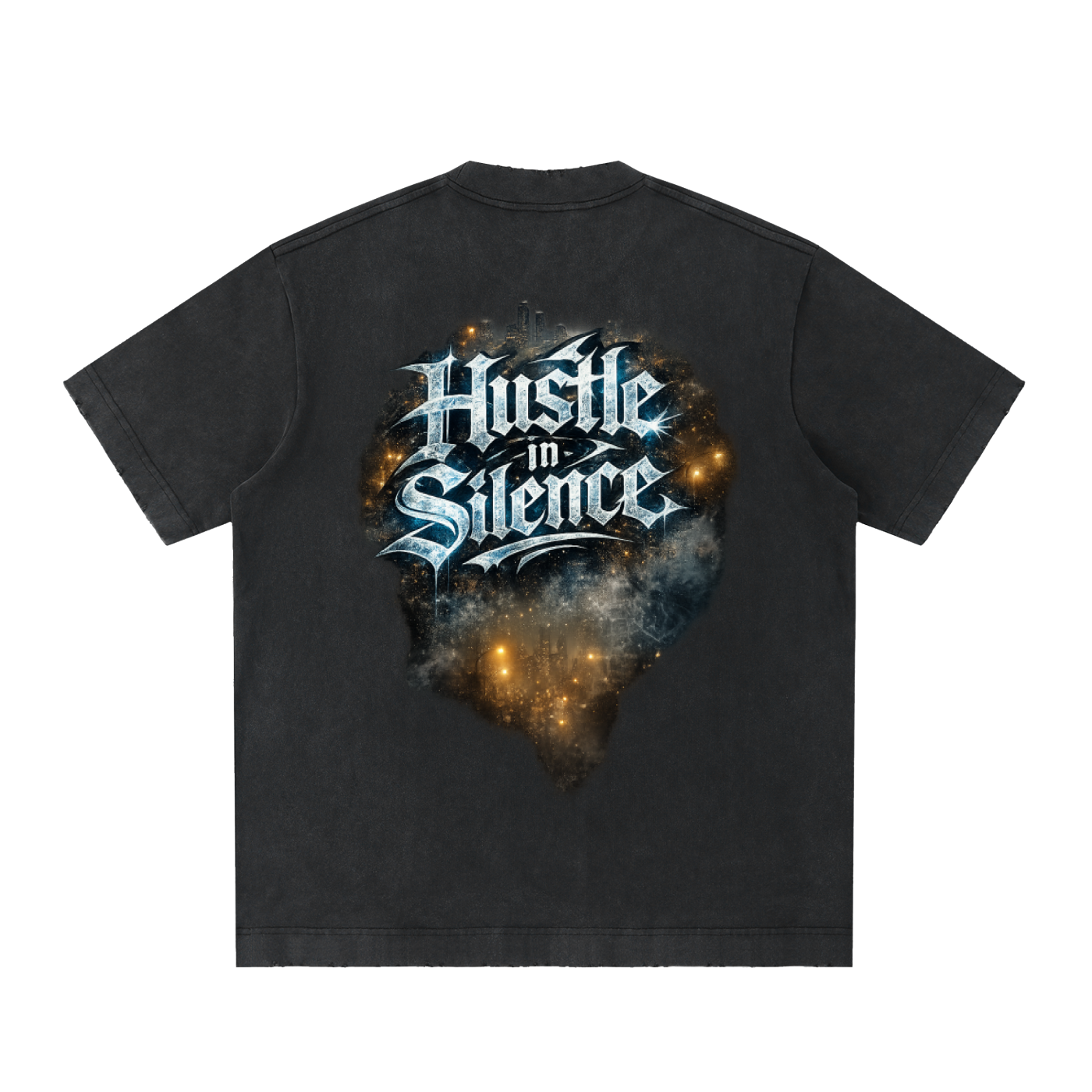 RAREVERA HUSTLE Heavyweight Vintage Washed Frayed T-Shirt