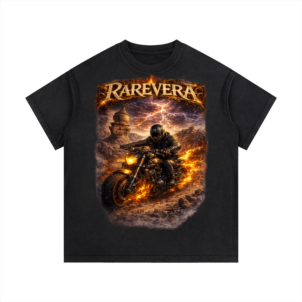 RAREVERA RIDE ALONE Vintage Wash Cotton T-Shirt