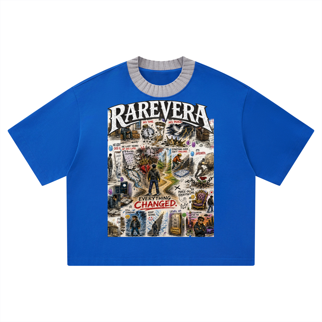 RAREVERA PEACE OVER EVERYTHING Unisex Heavyweight Boxy T-Shirt