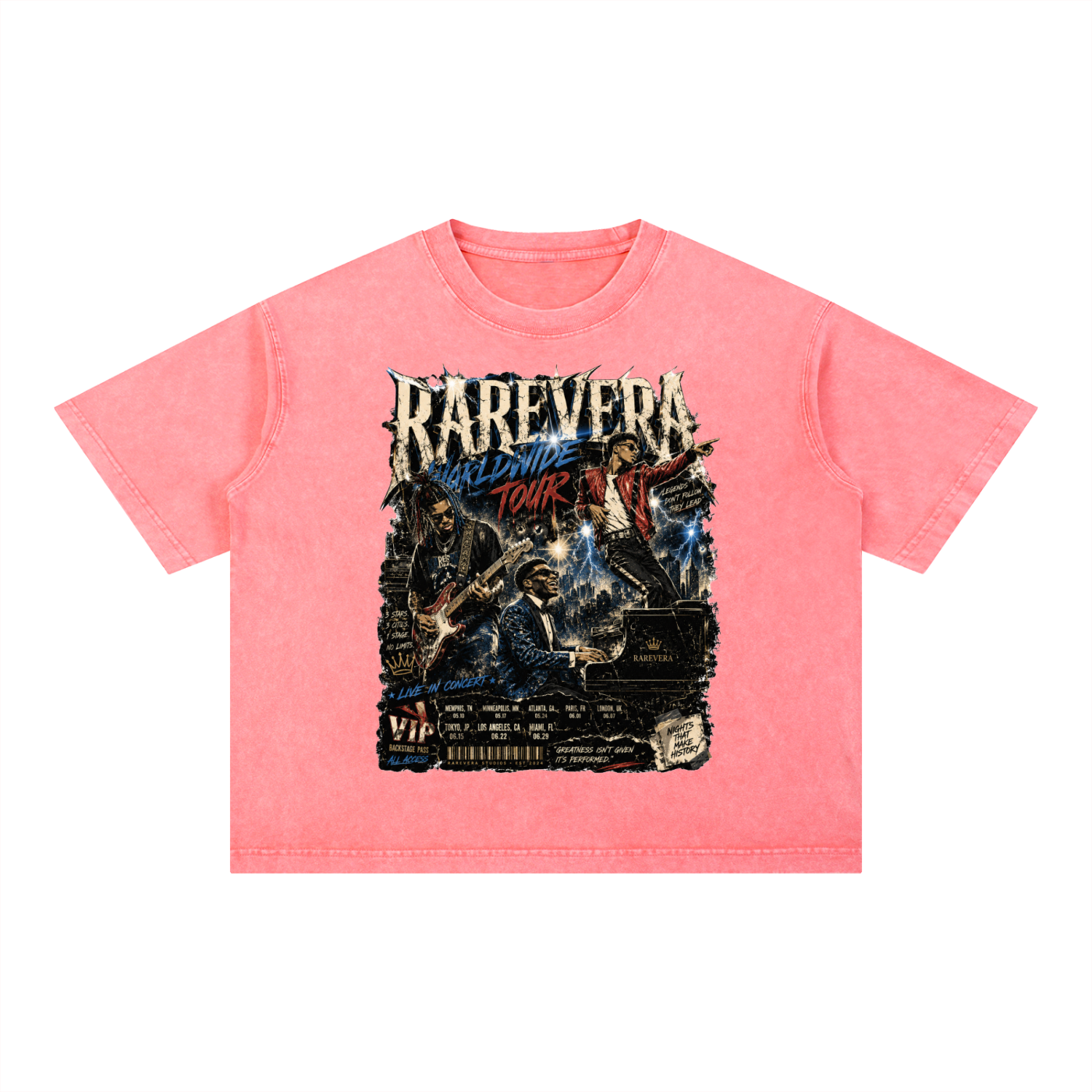 RAREVERA WORLDWIDE TOUR Mineral Wash Boxy Cotton T-Shirt