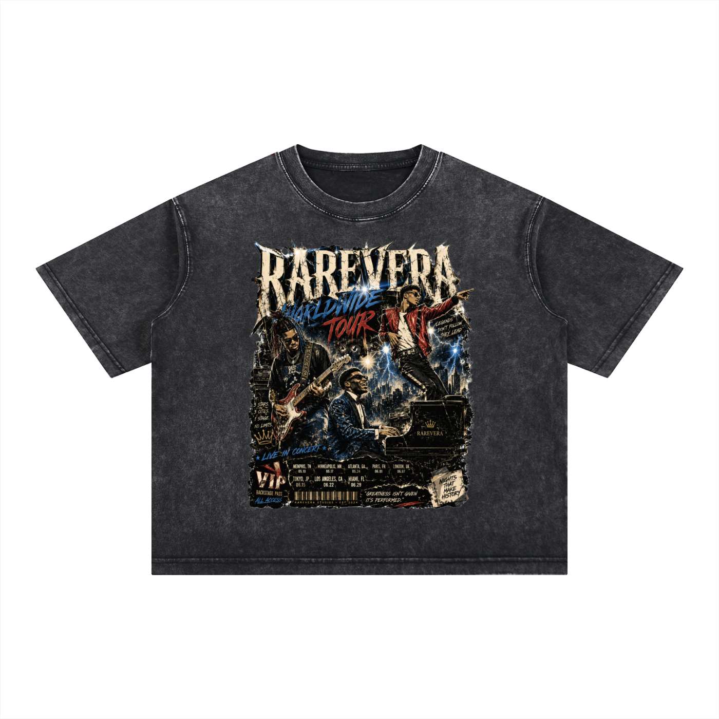 RAREVERA WORLDWIDE TOUR Mineral Wash Boxy Cotton T-Shirt