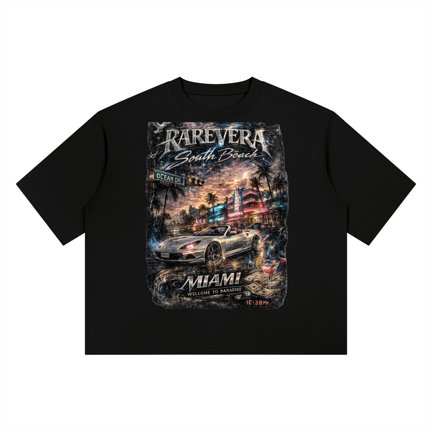 RAREVERA Miami Tour Unisex Heavyweight Boxy T-Shirt