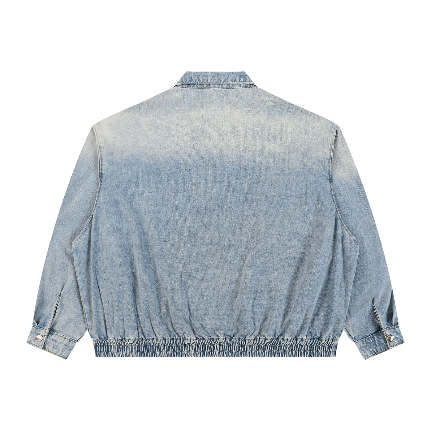 RAREVERA Unisex Vintage Wash Full-Zip Denim Jacket