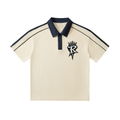 Contrast Collar Short-Sleeve RAREVERA Polo Shirt