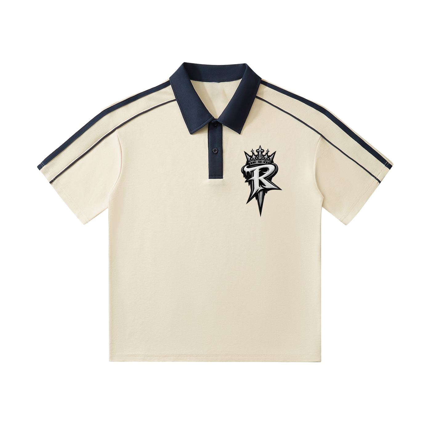 Contrast Collar Short-Sleeve RAREVERA Polo Shirt