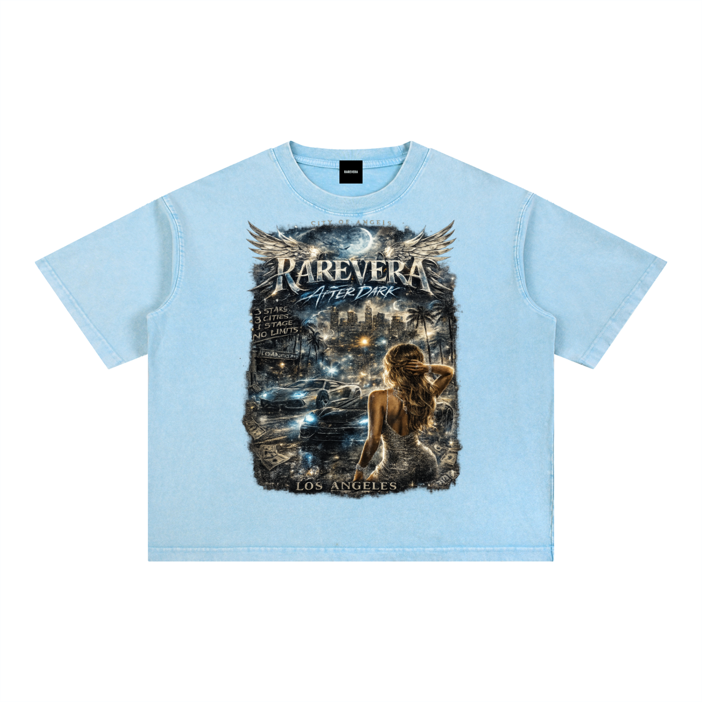 RAREVERA Los Angeles Mineral Wash Boxy Cotton T-Shirt