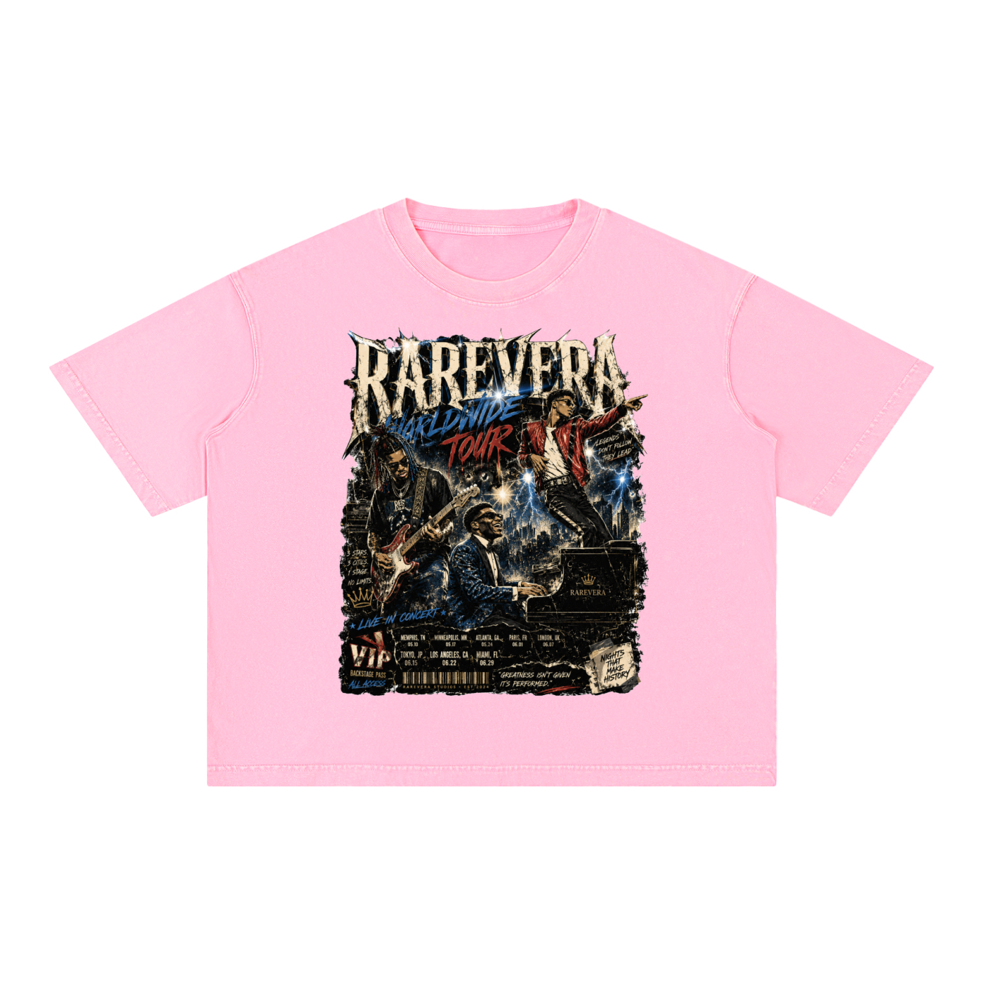 RAREVERA WORLDWIDE TOUR Mineral Wash Boxy Cotton T-Shirt