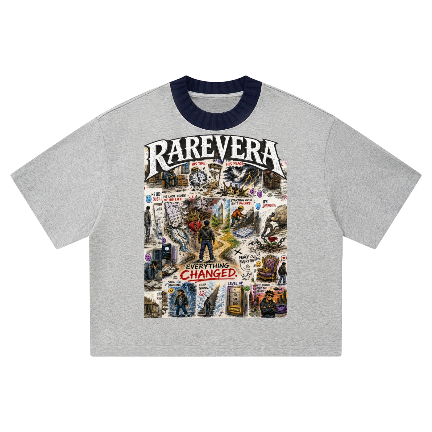 RAREVERA PEACE OVER EVERYTHING Unisex Heavyweight Boxy T-Shirt