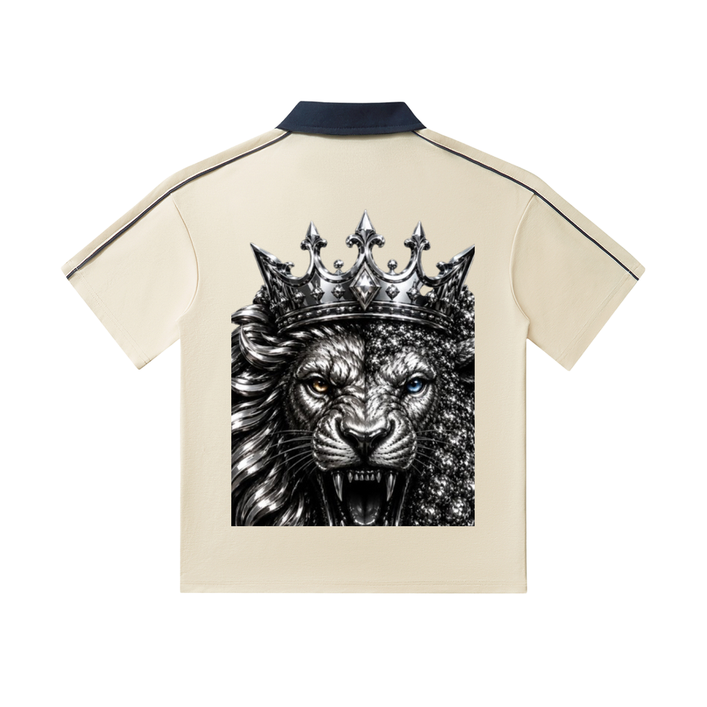 Contrast Collar Short-Sleeve RAREVERA Polo Shirt
