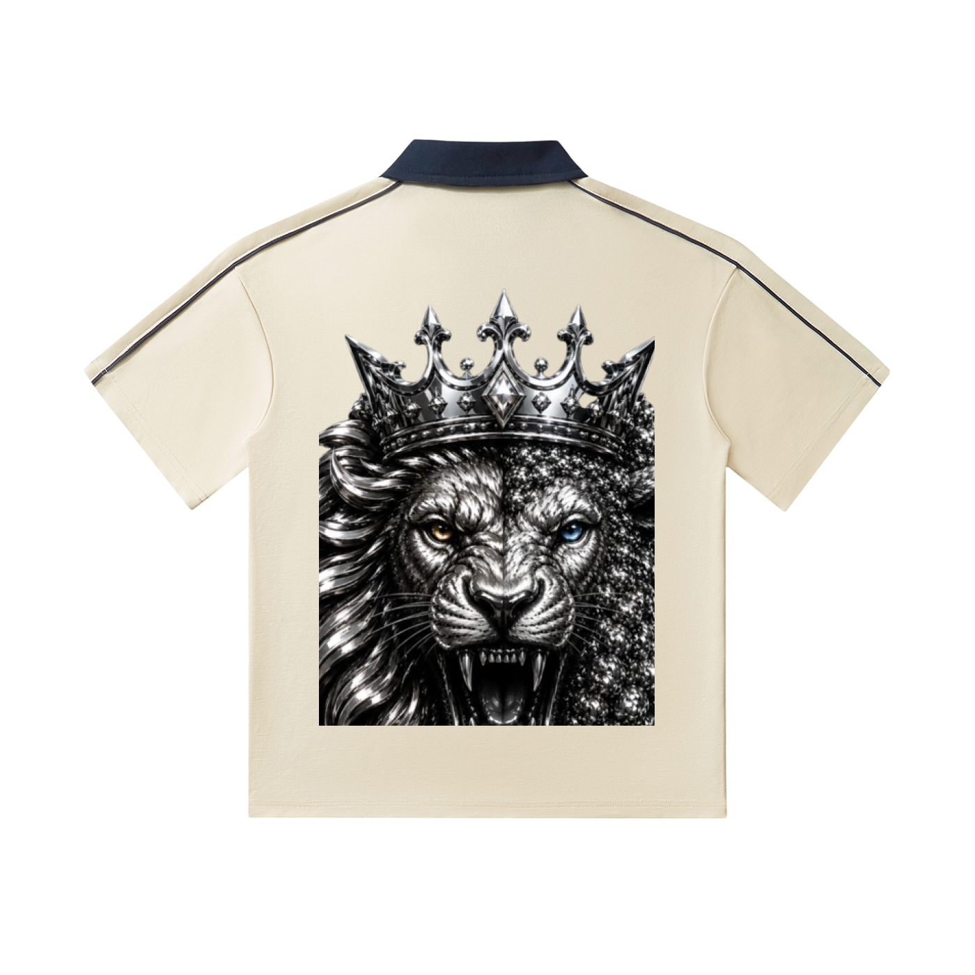Contrast Collar Short-Sleeve RAREVERA Polo Shirt