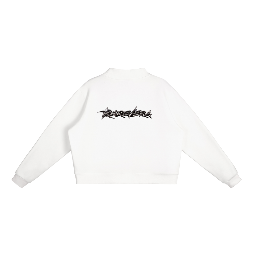 RAREVERA  Essential Fleece Mock-Neck Crew Sweatshirt