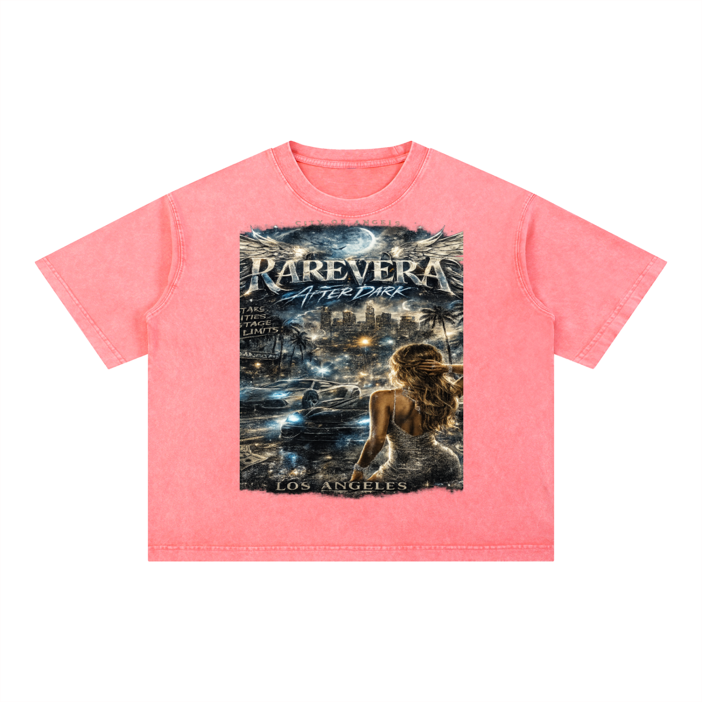 RAREVERA Los Angeles Mineral Wash Boxy Cotton T-Shirt