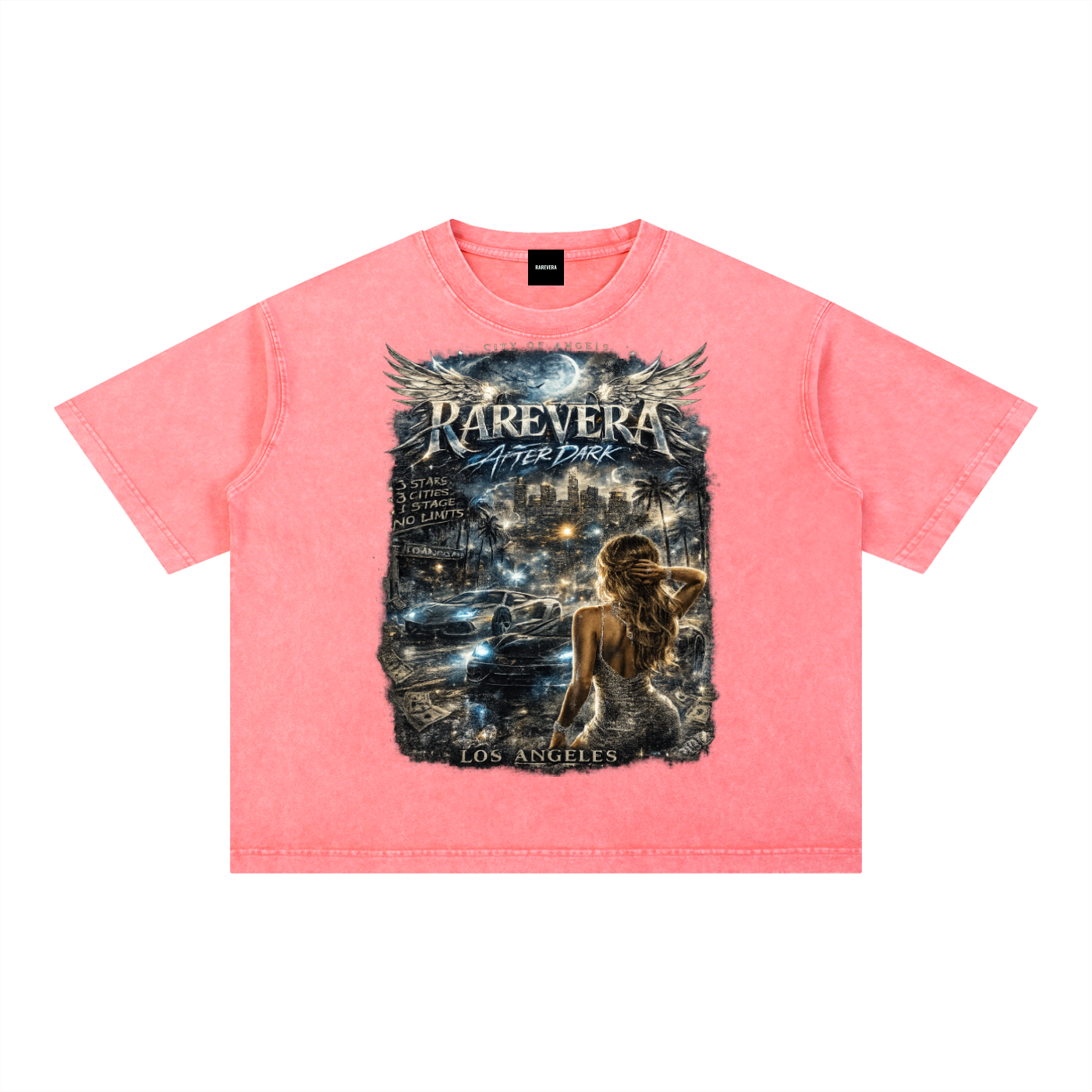 RAREVERA Los Angeles Mineral Wash Boxy Cotton T-Shirt