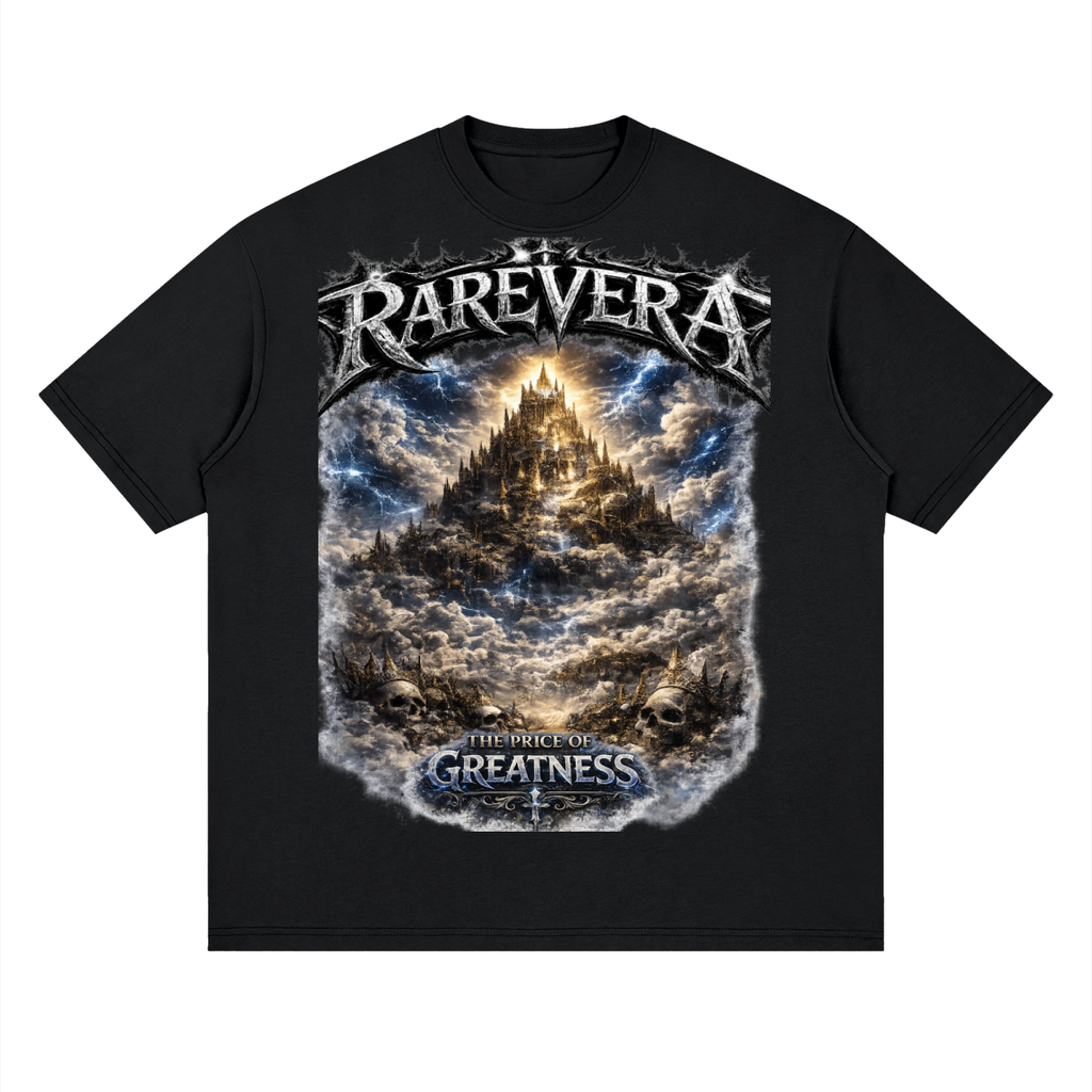 RAREVERA PRICE OF GREATNESS Streetwear Loose Drop Shoulder T-Shirt