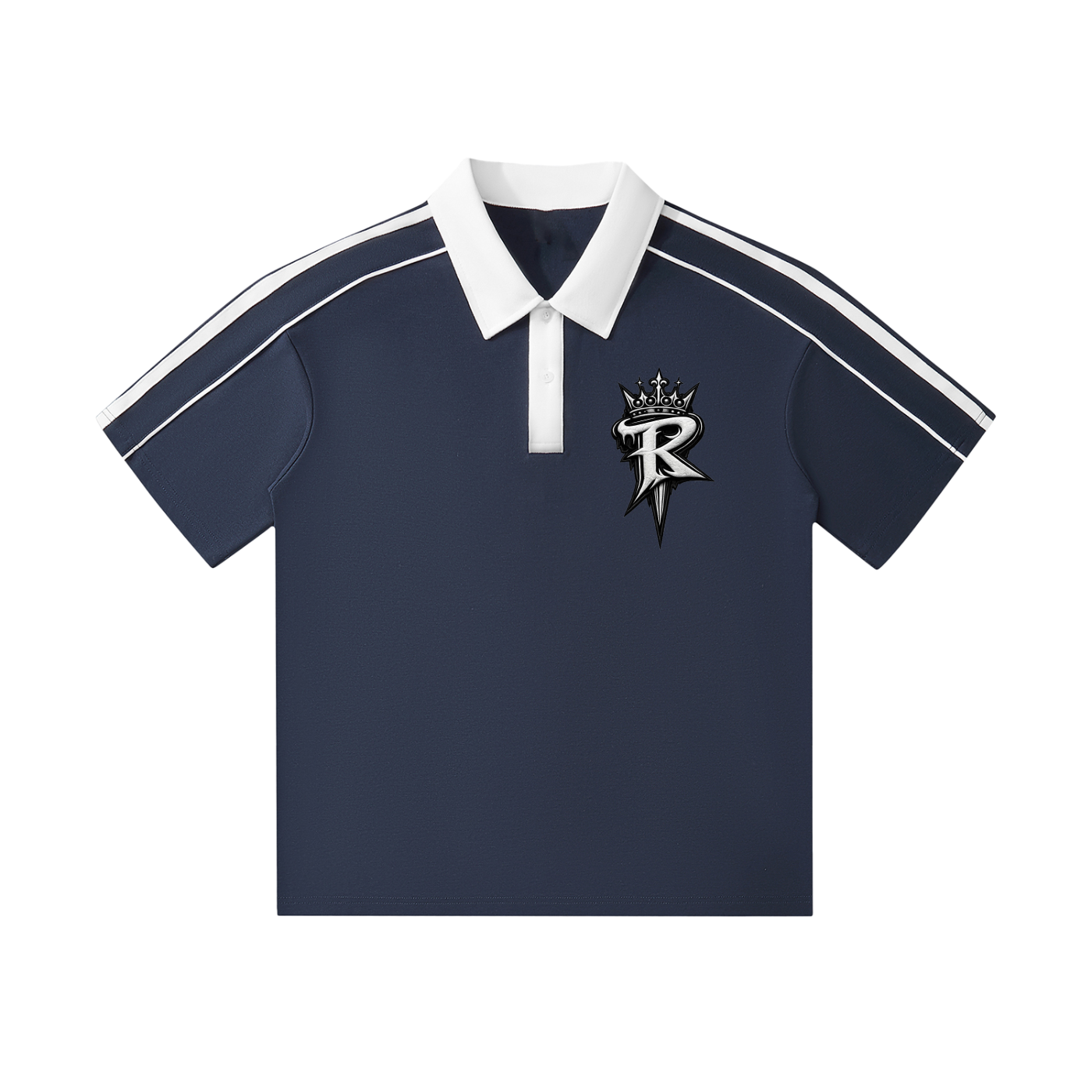 Contrast Collar Short-Sleeve RAREVERA Polo Shirt