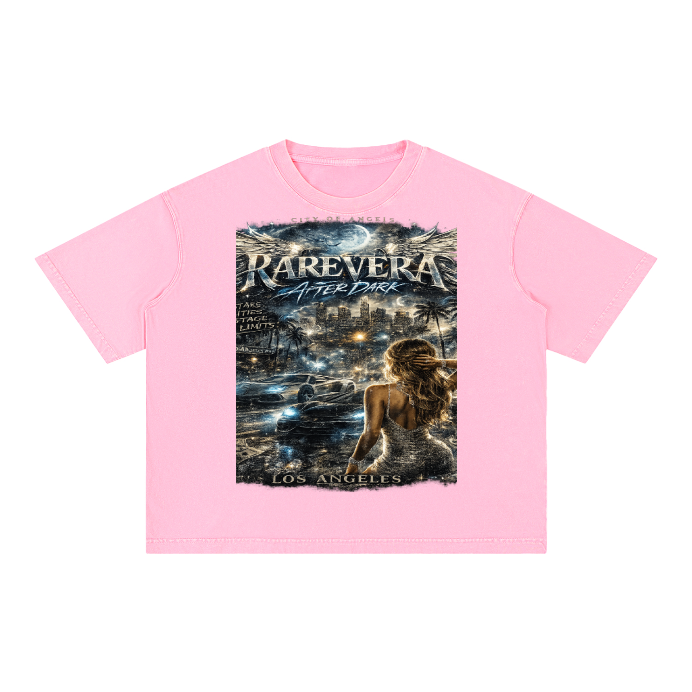 RAREVERA Los Angeles Mineral Wash Boxy Cotton T-Shirt