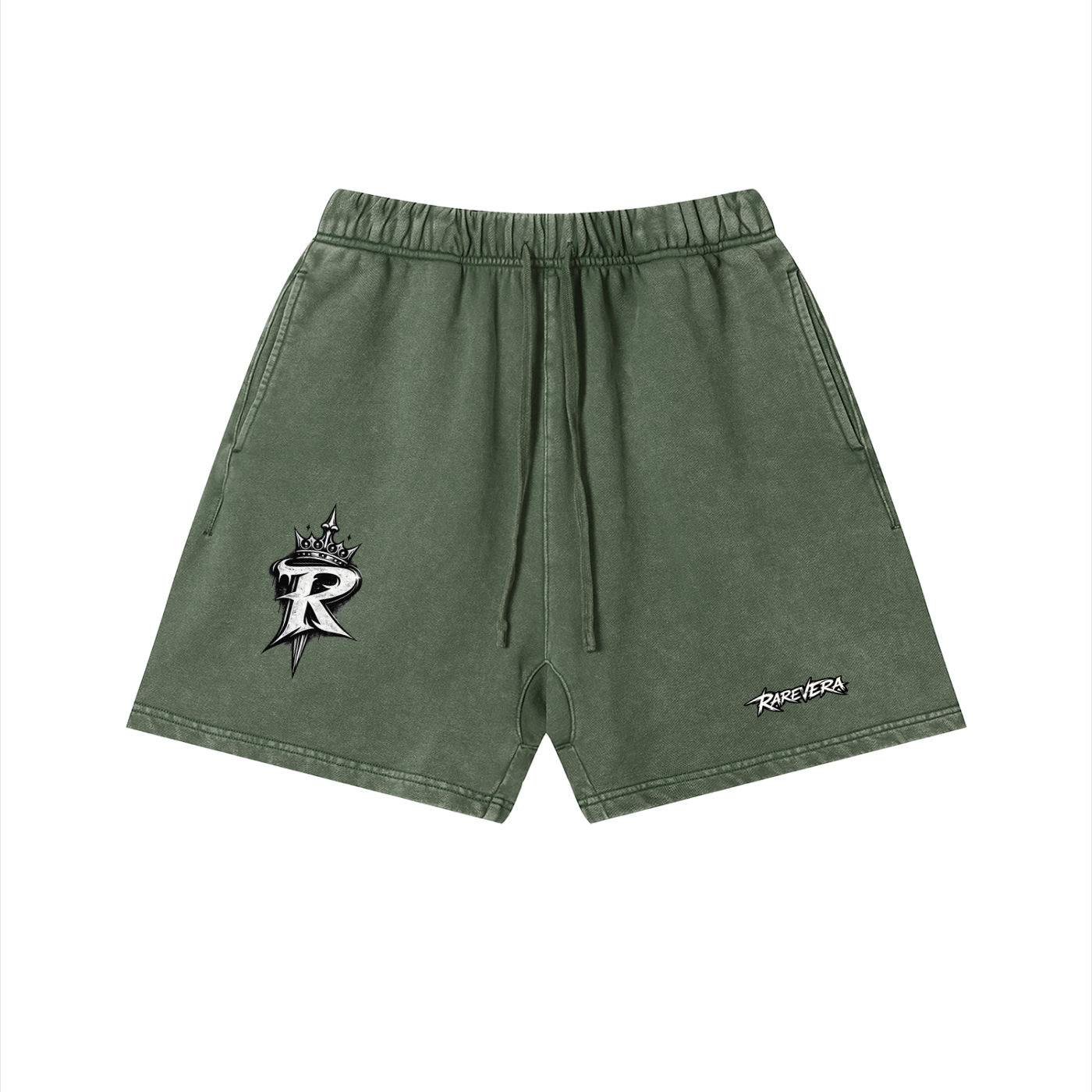 RAREVERA Unisex Vintage Wash Cotton Shorts