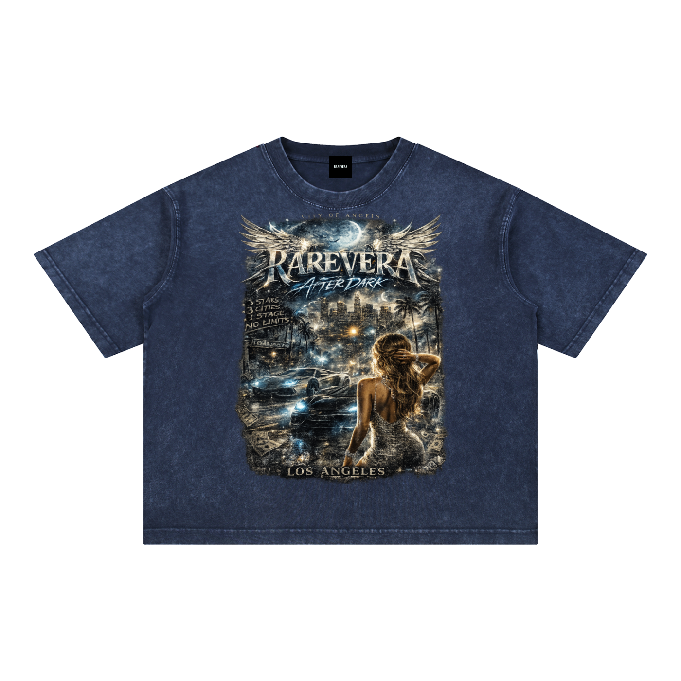 RAREVERA Los Angeles Mineral Wash Boxy Cotton T-Shirt