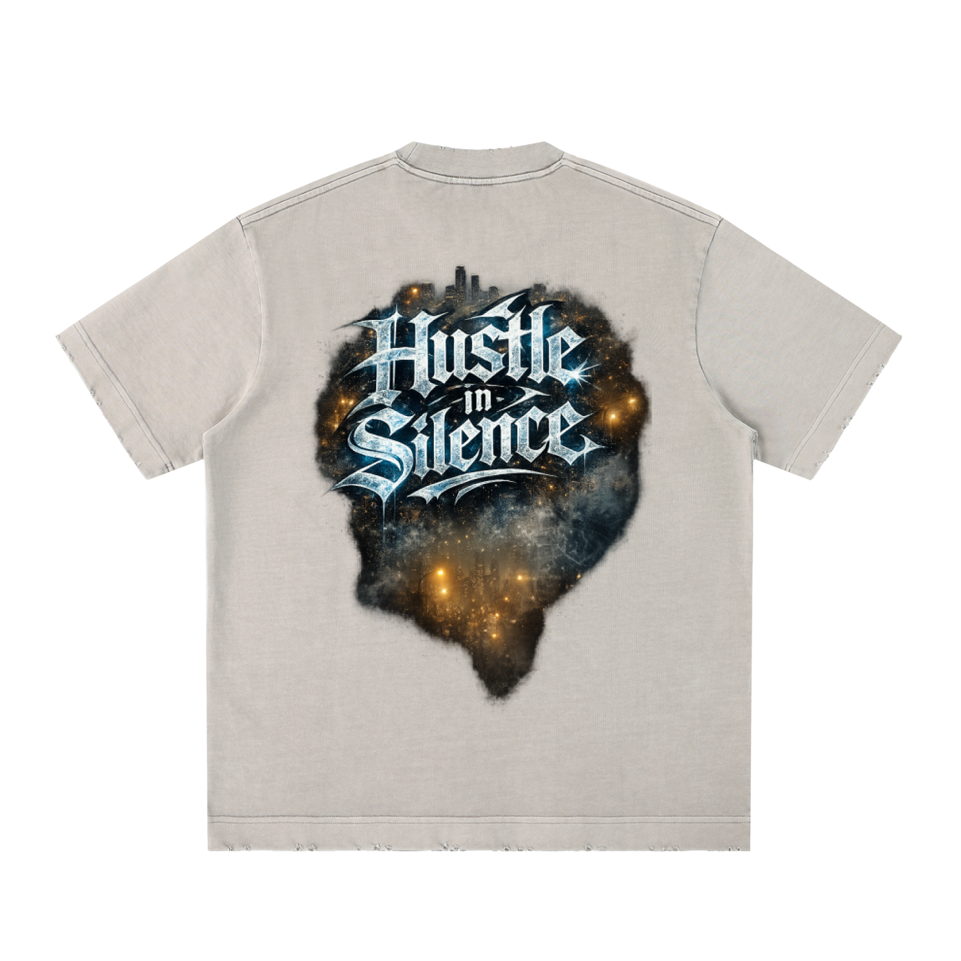 RAREVERA HUSTLE Heavyweight Vintage Washed Frayed T-Shirt