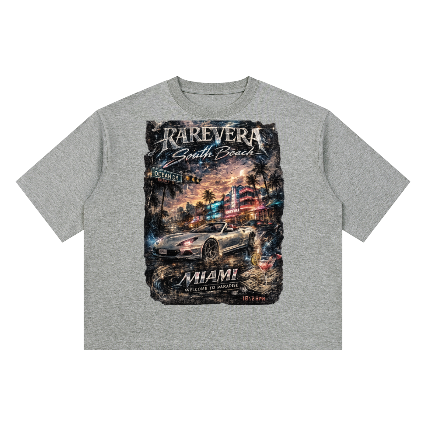 RAREVERA Miami Tour Unisex Heavyweight Boxy T-Shirt