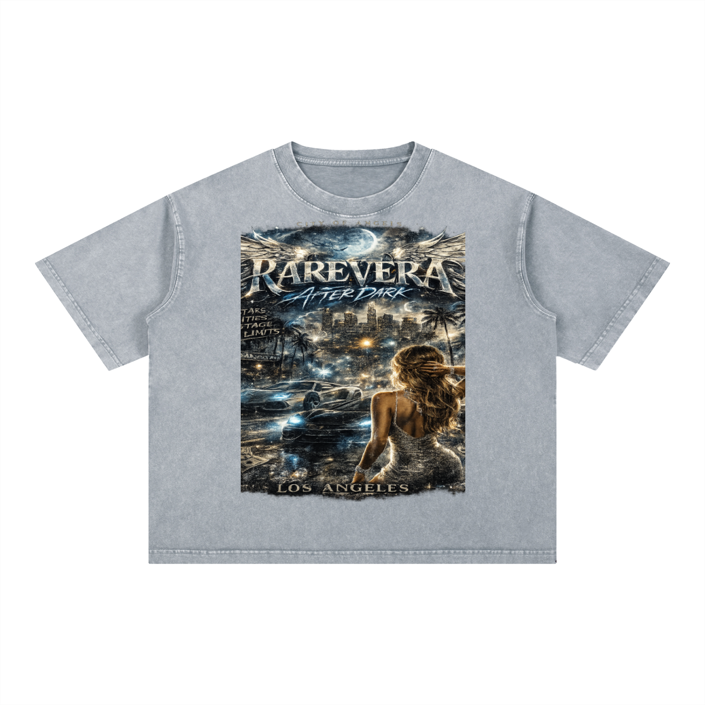 RAREVERA Los Angeles Mineral Wash Boxy Cotton T-Shirt
