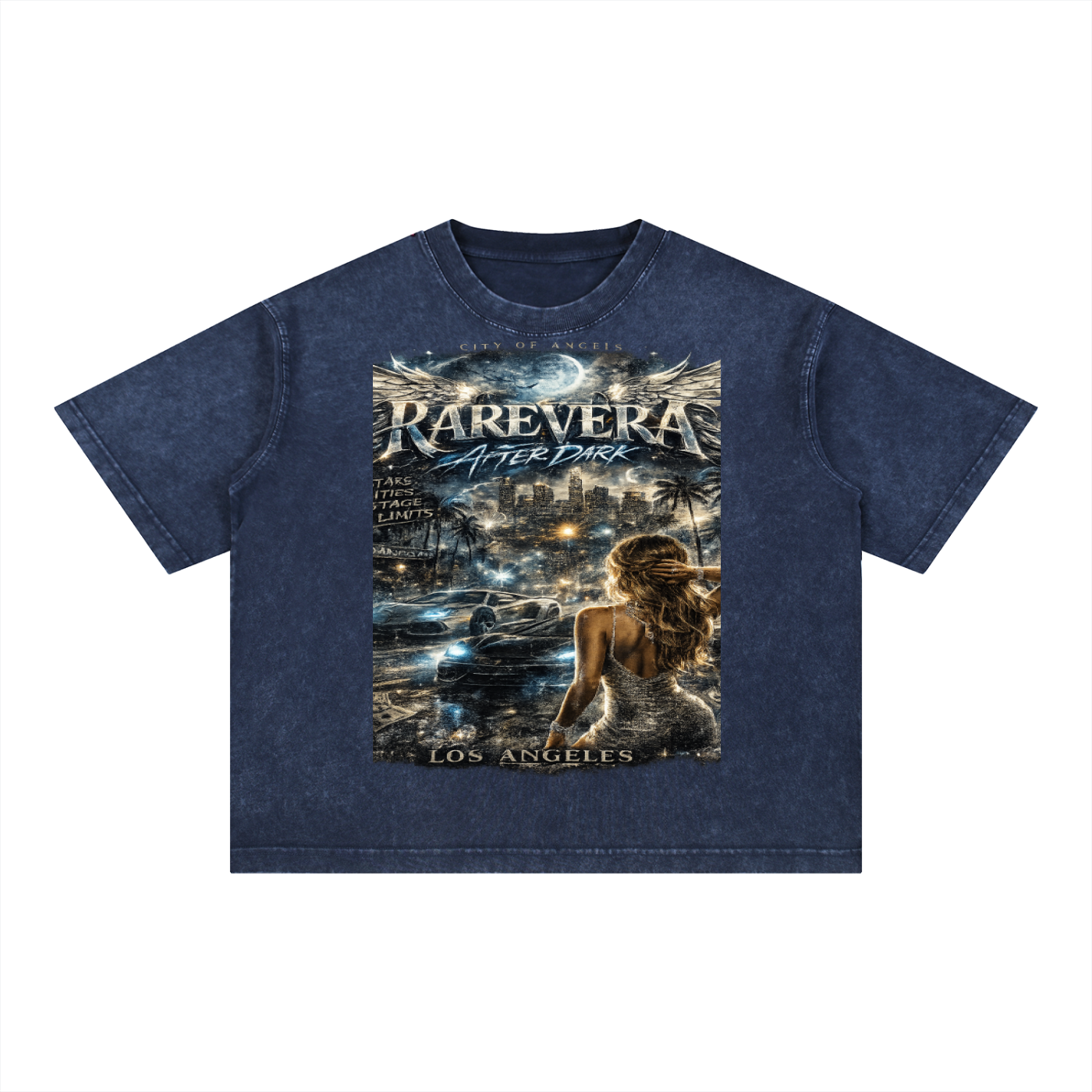 RAREVERA Los Angeles Mineral Wash Boxy Cotton T-Shirt