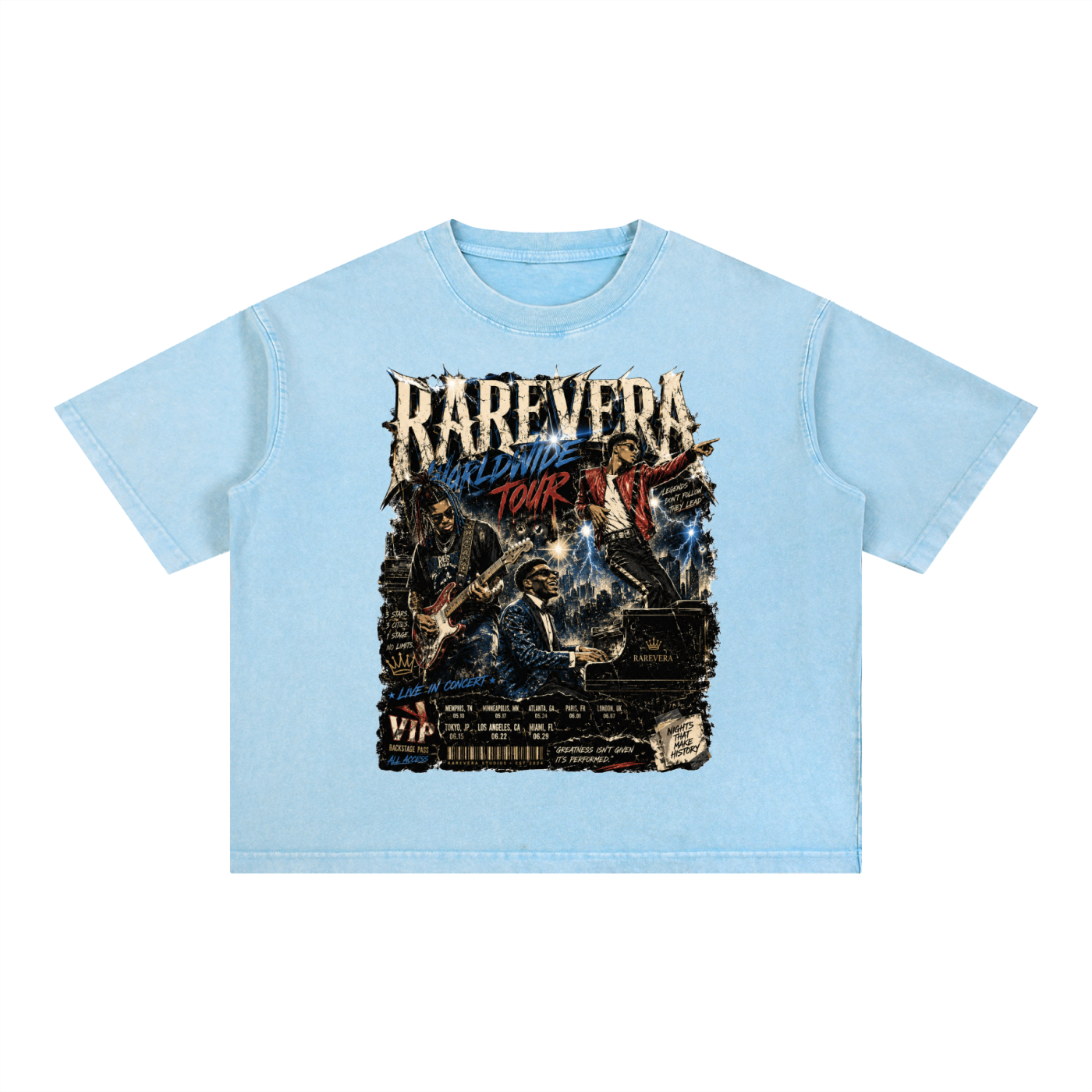 RAREVERA WORLDWIDE TOUR Mineral Wash Boxy Cotton T-Shirt