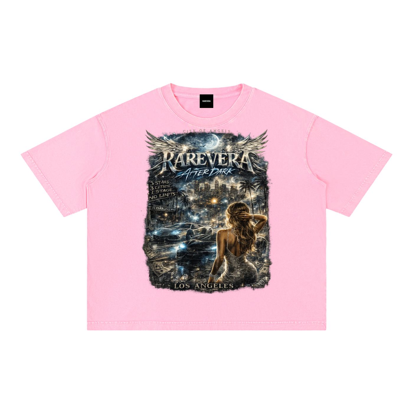 RAREVERA Los Angeles Mineral Wash Boxy Cotton T-Shirt